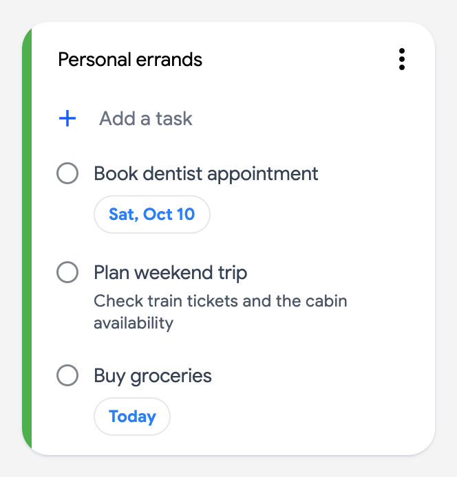 A list title being edited inline
